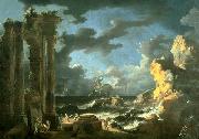 Leonardo Coccorante Port of Ostia During a Tempest Sweden oil painting artist